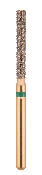 G/112-014 (837L) 10-Pk , Multi use Gold Diamond Burs Flat End Cylinder Shaped