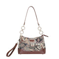 Women's Geometric Tapestry Chain Shoulder Bag with Leather Trim - Canada & USA
