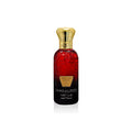Jamr Al Oud Taber Al Oud luxury hair mist in red bottle with gold crown cap
