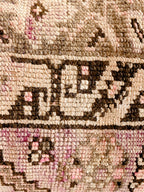 Gladice Handmade traditional Turkish kilim pillow cover made with vintage rugs 16x24 beige brown purple