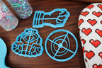 Good Luck Charms, Set 2 - Lucky Cookie Cutters - Dala Horse, Evil Eye Charm, Figa Charm, Hamsa, Jin Chan - Superstition Cookie Cutter