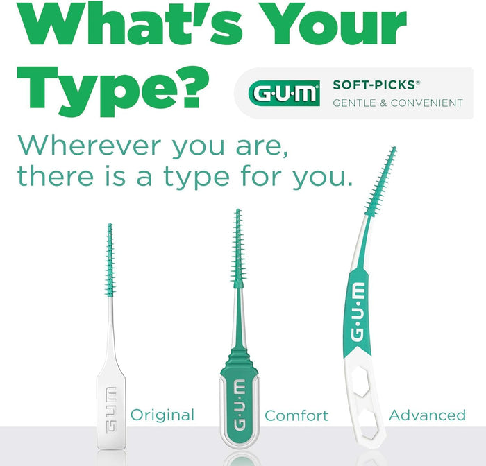 GUM Soft-Picks 270 Advanced Curved Rubber Bristles Tooth Picks - Shoppers-kart.com