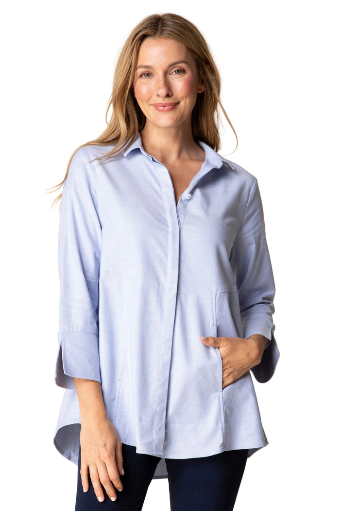 High-Low Easy Cotton Shirt - 15519