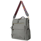 !HOT DEAL! DEAL! Gray Faux Leather NGIL Shoulder Backpack