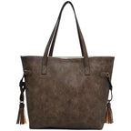 !HOT DEAL! DEAL! Taupe Gray NGIL Faux Leather Side Tassel Purse