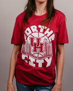 Red Cougars Houston For the City Vintage T-Shirt Front