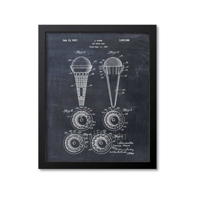 Ice Cream Cone Patent Print