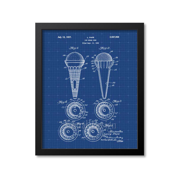 Ice Cream Cone Patent Print