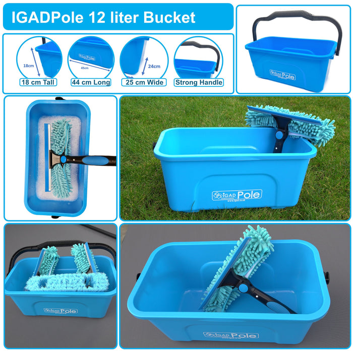 IGADPole 12L Window Cleaning Squeegee Bucket