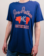 Navy Three KC Kansas City Joe Arthur Gatestack BBQ Vintage T-Shirt Front