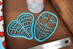 Lacrosse Sports Cookie Cutters - Crosse Sticks, Lacrosse Goal, Lacrosse Head, Lacrosse Heart, Lacrosse Helmet Face Plate - LaCrosse Baking
