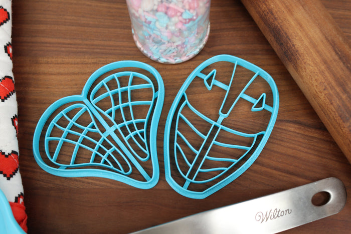 Lacrosse Sports Cookie Cutters - Crosse Sticks, Lacrosse Goal, Lacrosse Head, Lacrosse Heart, Lacrosse Helmet Face Plate - LaCrosse Baking
