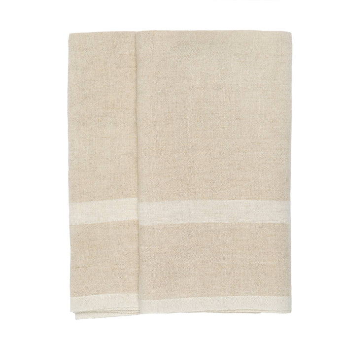 Laundered Linen Natural/White Towels 20x30