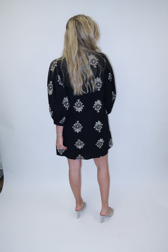Lightly Done Embroidered Shift Dress - The Pink Tulip Clothing