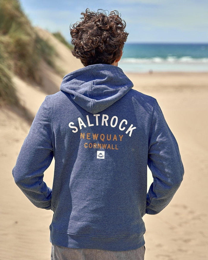 Location - Mens Pop Hoodie - Newquay - Dark Blue - Saltrock
