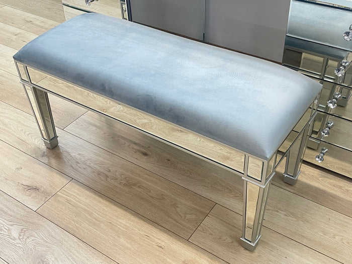 Long Mirrored Makeup Stool