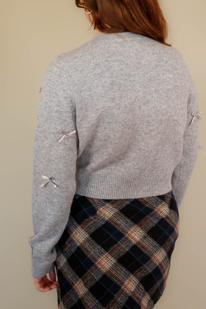 Ribbon Bow Cardigan- Women's Bow Cardigan- Mable Sweaters