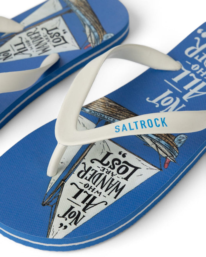 Lost Ships Mens Flip Flops in Blue