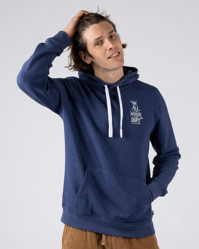 Lost Ships Mens Pop Hoodie in Blue