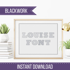 Louise Blackwork Font Blackwork Font by Peppermint Purple