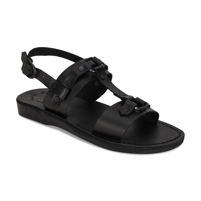 Lyra - Riveted Comfort Leather Sandal | Black
