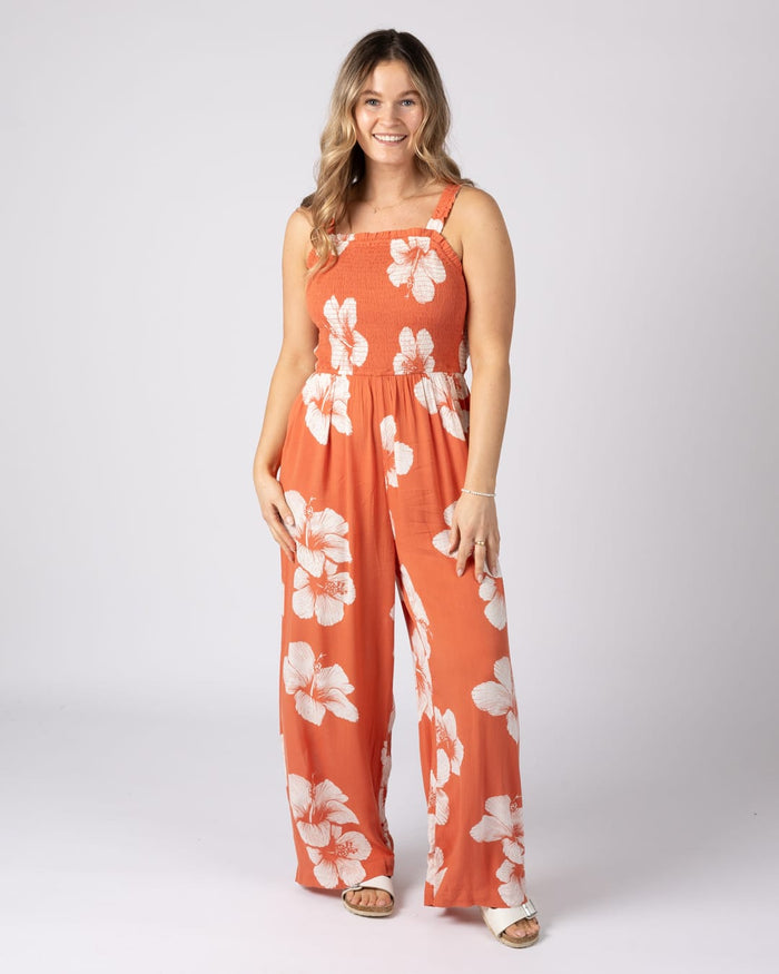 Mandaram Womens Playsuit in Light Orange