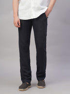 Men's 100% Linen Regular Fit Straight Leg Pant Navy