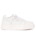 Martin Valen men's white high sneaker, side profile studio view showing embossed logo on the quarter and chunky sole