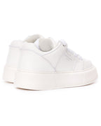 Martin Valen men's white high sneakers, rear three-quarter studio view highlighting padded heel collars and textured platform sole