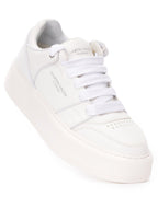 Martin Valen men's high sneakers in white, angled close-up of single shoe highlighting side logo and padded collar with white laces
