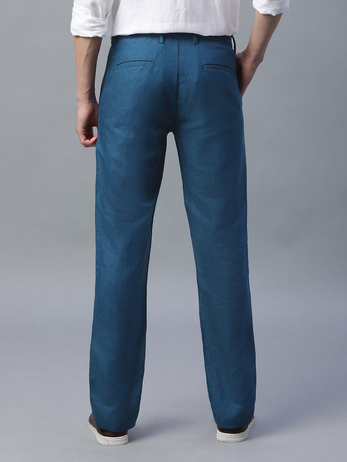 Men's Linen Excel Regular Fit Pant Navy