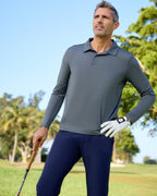 Man wearing long sleeve collared shirt in smoke. (Style 12004) - BloqUV