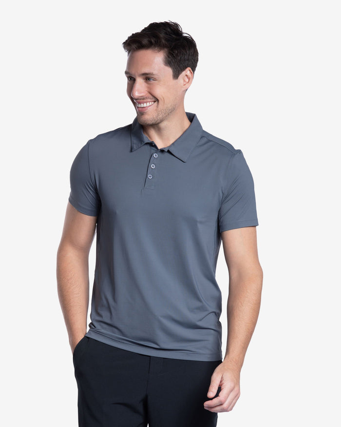 Man wearing short sleeve polo shirt in smoke. (Style 11004) - BloqUV