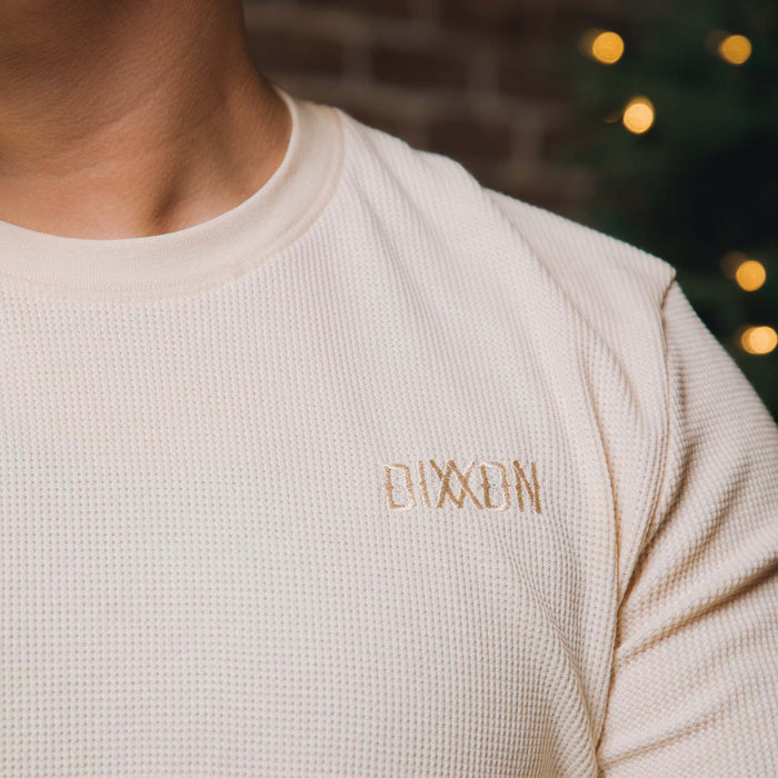 Men's Waffle Knit Long Sleeve T-Shirt - Ivory
