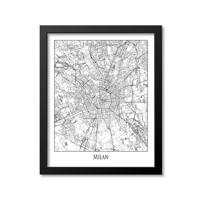 Milan Map Art Print, Italy