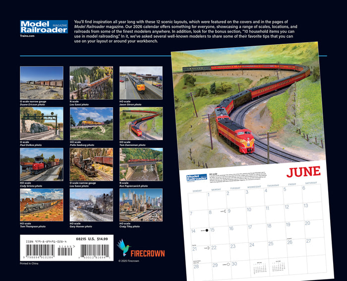 model railroader's 2026 calendar back cover