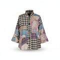 Modern Patchwork Micro-Cord Jacket in Beige/Multi - 5025