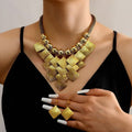 N2717- Cross-border fashion retro exaggerated round Necklace