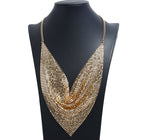 N2723 - Triangle Towel Aluminum Cloth Silk Scarf False Collar Necklace