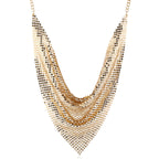 N2723 - Triangle Towel Aluminum Cloth Silk Scarf False Collar Necklace