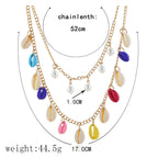 N2731 - American fashion multilayer shell necklace