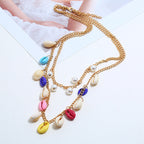 N2731 - American fashion multilayer shell necklace