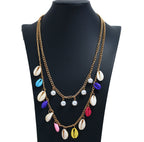 N2731 - American fashion multilayer shell necklace