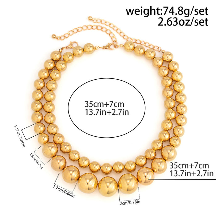 N2740 - Large beads fashion short necklace