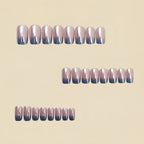 NA085 - Classy Electroplated Silver Gradient Nails