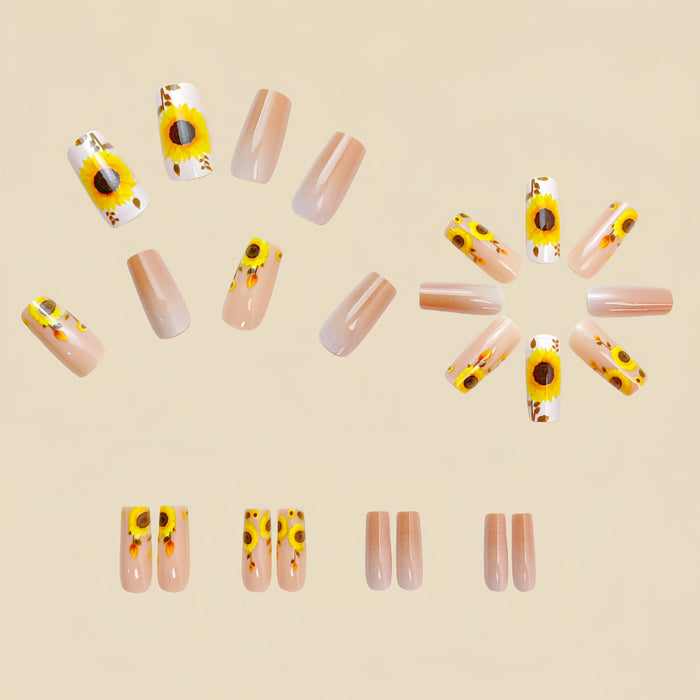 NA093 - Multi-Color Sunflower Nails