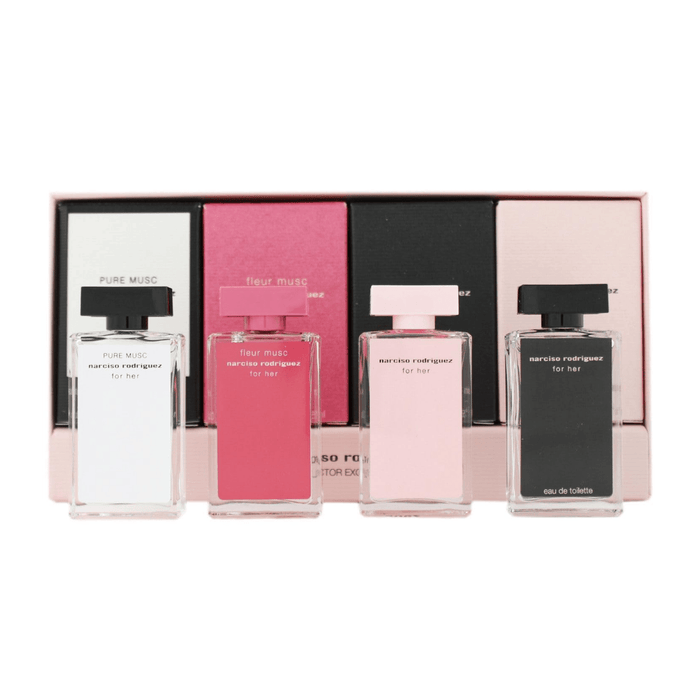 Narciso Rodriguez Women's Perfume Narciso Rodriguez Miniatures Gift Set 4 x 7.5ml (For Her EDP + For Her EDT + Pure Musc EDP + Fleur Musc EDP)