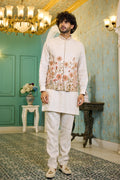 Buy Men Linen Floral Kurta Set