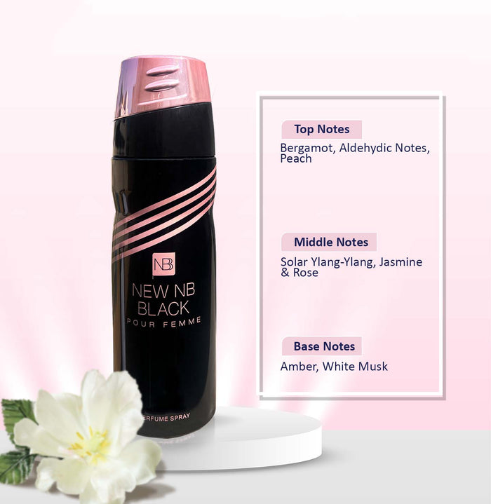 New NB Black Pour Femme Deo for Women 200ml + 200ml(Pack of Two)