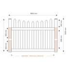 Oxworks Newport PVC Picket Gate - UV Stabilised PVC - 1800mm x 1200mm - - Image 2
